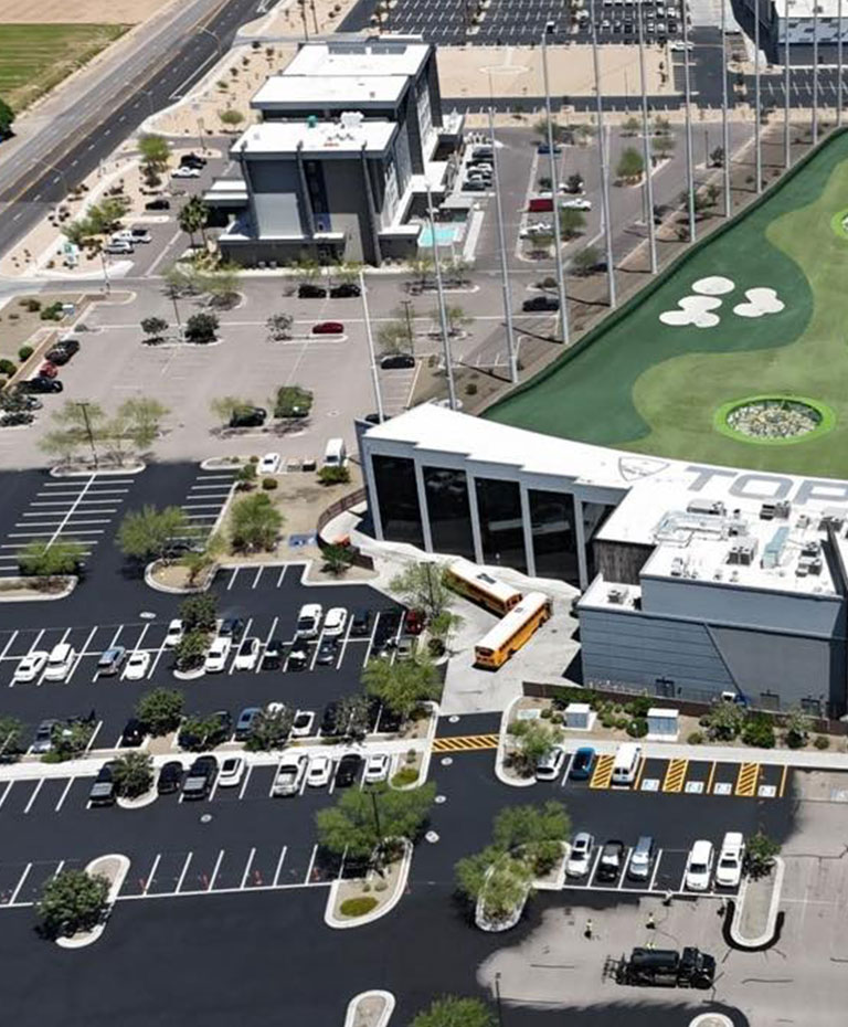 sealcoating service in progress at topgolf