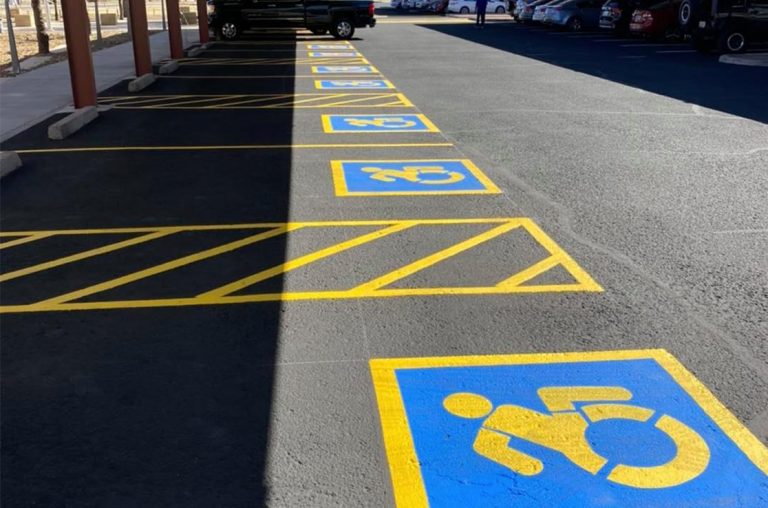 ada parking stall markings for chandler arizona municipal parking lot
