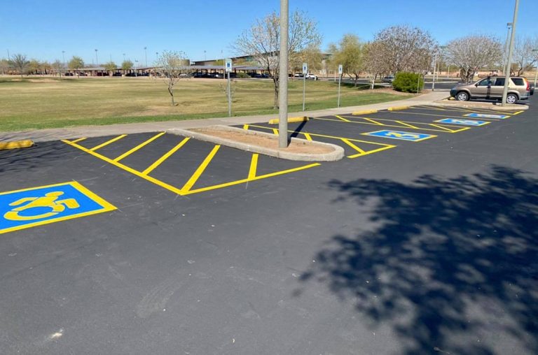 ada parking stall striping at chandler arizona municipal parking lot