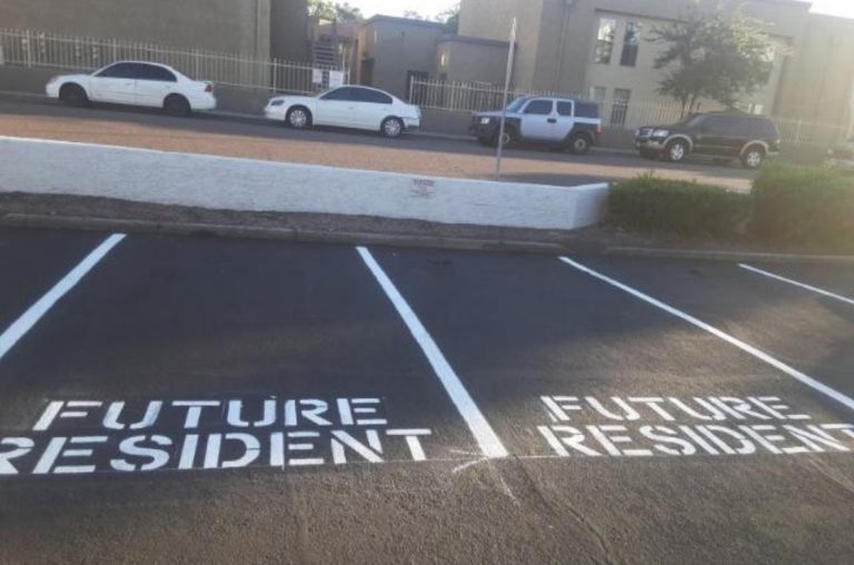 future resident line striping at palm aire
