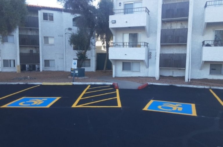 line striped ada accessible parking stalls