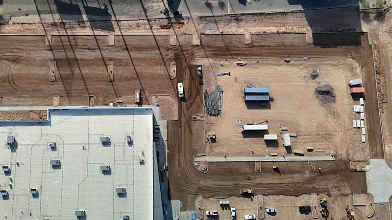 andrett parking lot grading aerial