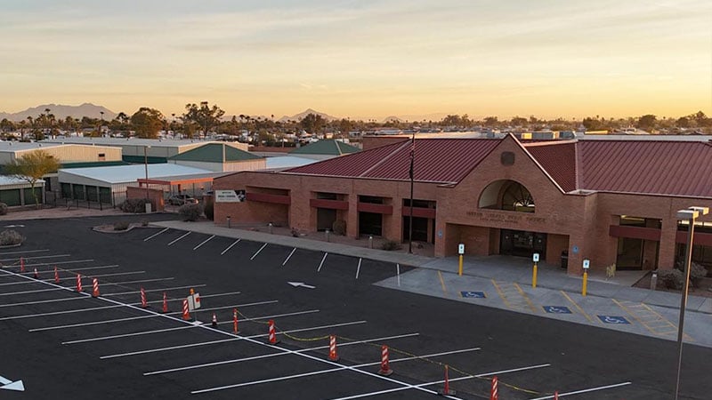casa grande post office parking lot sealing and striping