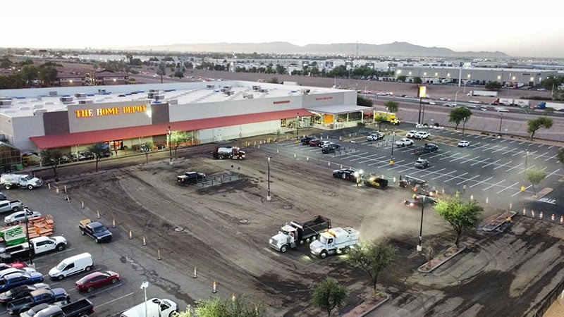 home depot parking lot paving in phoenix