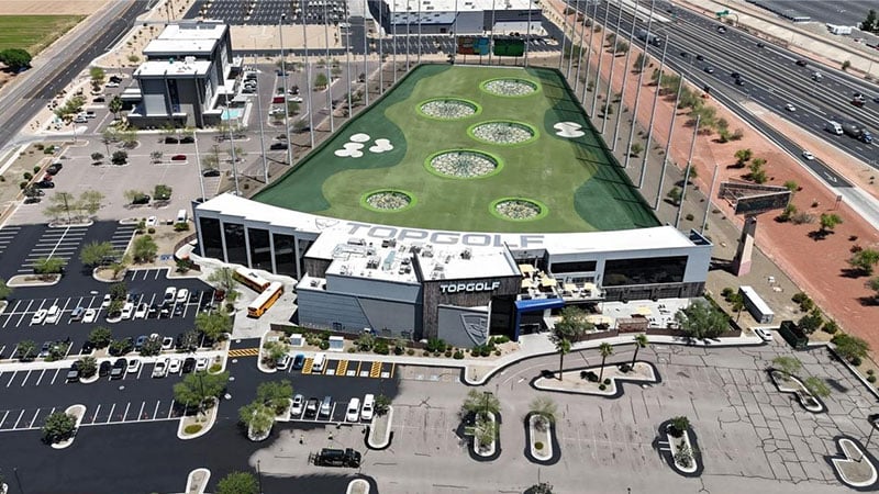 glendale topgolf parking lot sealcoating and crackfilling