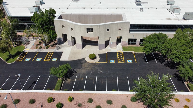 parking lot paving project at office building