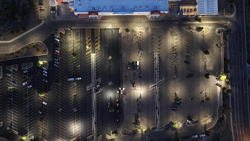 Walmart aerial parking lot paving services in arizona