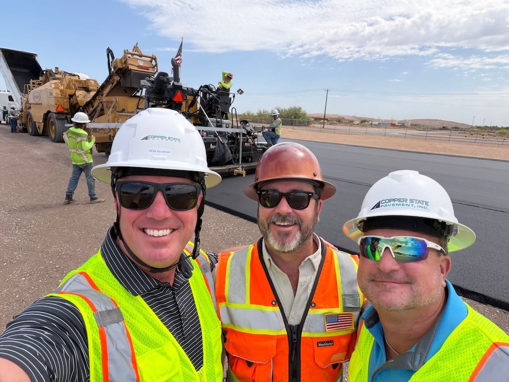 Crew selfie in construction attire